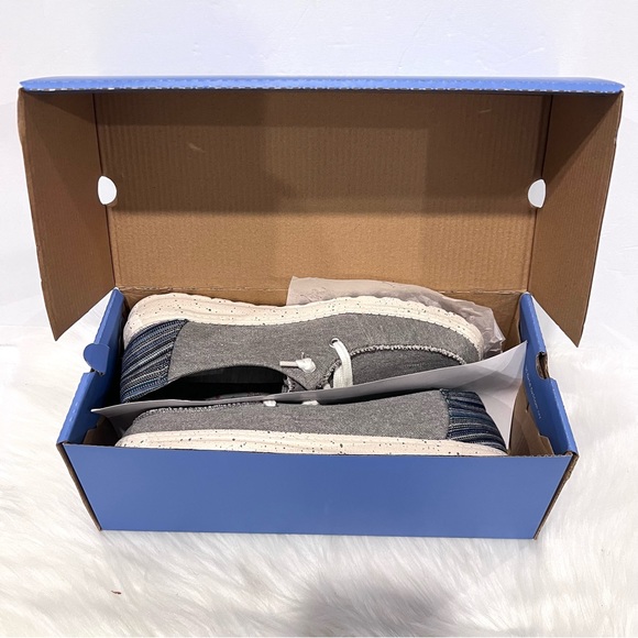 Jellypop Women's Comfort Carter Gray/Blue Canvas Slip On Loafer Shoes - Picture 7 of 7